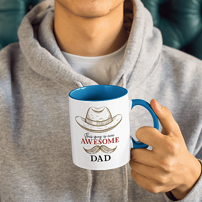 Alternative view of This Guy Is One Awesome Dad Accent Mug - Birthday Christmas Gift For Dad - Cool Present For Father, Husband