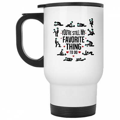 14 oz. White Travel Mug