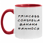 Princess Consuela Banana Hammock Friend Funny Accent Mug, White/Red, 11 oz. Accent Mug