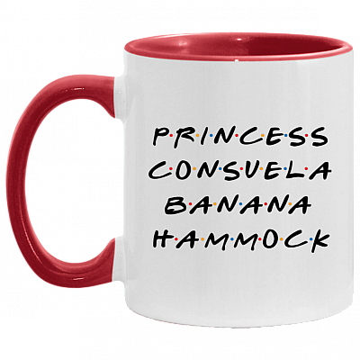 Princess Consuela Banana Hammock Friend Funny Accent Mug, White/Red, 11 oz. Accent Mug