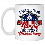 Thank You Doctors Nurses Medical Teams Ceramic Coffee Mug - Nurse Appreciation Gifts Mug, White, 11 oz. White Mug