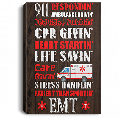 911 Responding Gallery Wrapped Framed Canvas Prints - Home Decor Wall Art, White, 0.75'' Framed Canvas