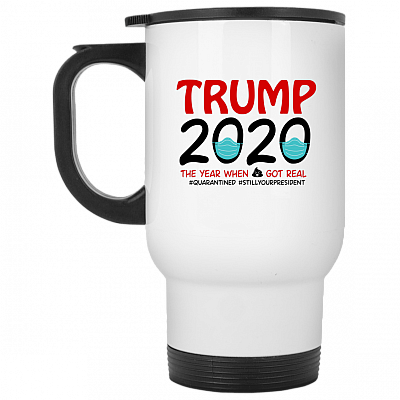 14 oz. White Travel Mug