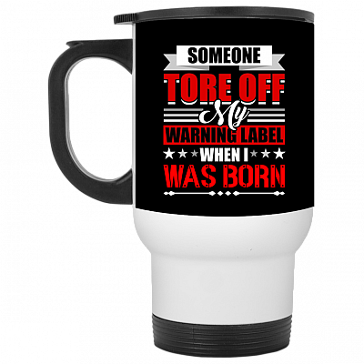 14 oz. White Travel Mug