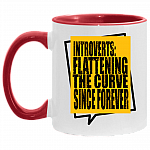 Introverts Flattening the Curve Since Forever Accent Coffee Mug