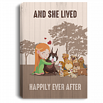 And She Lived Happily Ever After Unframed Poster - Framed Canvas - Dog Mom Wall Decor