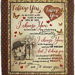I Choose You To Do Life With Hand In Hand Side By Side Fleece Blanket - Sherpa Blanket - Woven Blanket