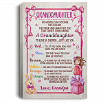 Granddaughter No Words Can Describe The Feeling From Grandpa Wrapped Framed Canvas Prints - Unframed Poster