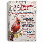 To My Daughter Never Forget That I Love You Framed Canvas - Unframed Poster - Missing Mom Cardinal Wall Art, White, 0.75'' Framed Canvas