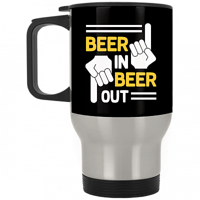 14 oz. Silver Travel Mug