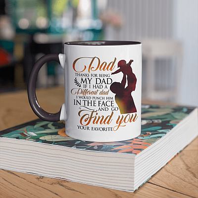 Alternative view of Thanks For Being My Dad Accent Mug - Funny Daddy Mug From Your Favorite Kid - Best Dad Birthday Gifts