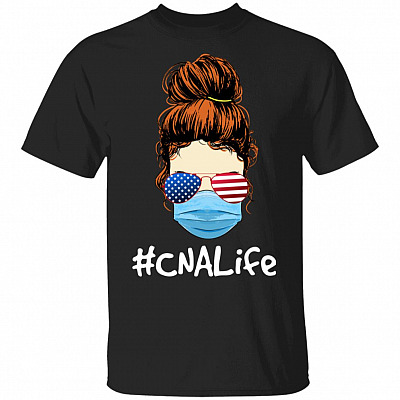 Certified Nursing Assistant Wearing American Flag Glasses T-Shirt - CNA Gifts, Black, Unisex T-Shirt