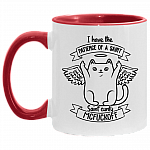 I Have the Patience of a Saint - Saint Cunty Mcfuckoff Accent Mug, White/Red, 11 oz. Accent Mug