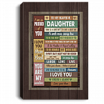 To My Beautiful Daughter You Are My Sunshine Gallery Wrapped Framed Canvas Prints - Unframed Poster, White, 0.75'' Framed Canvas