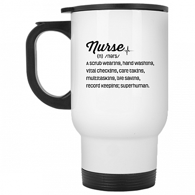 14 oz. White Travel Mug