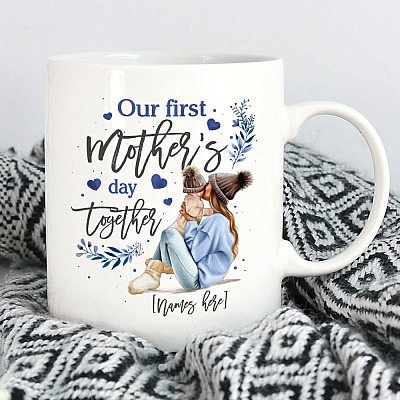 Alternative view of Personalized Our First Mothers Day Together Ceramic Coffee Mug - Beer Stein - Water Bottle