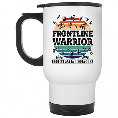 14 oz. White Travel Mug