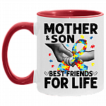 Mother And Son Best Friends For Life Autism Accent Mug - Coffee Mug