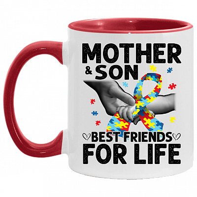 Mother And Son Best Friends For Life Autism Accent Mug - Coffee Mug