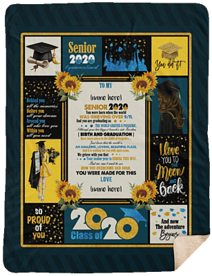 Daughter Senior 2020 Blanket, White, Premium Sherpa Blanket - 60x80