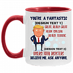 Personalized You're a Fantastic Mom Great Really Great Accent Mug, White/Red, 11 oz. Accent Mug