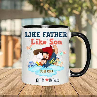 Alternative view of Personalized Like Father Like Son Uh Oh - Personalized Father's Day Gift Accent Mug