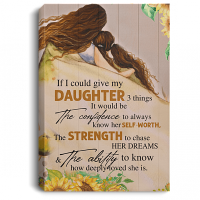 If I Could Give My Daughter Wrapped Framed Canvas Prints - Mother Daughter Gifts Home Decor Wall Art