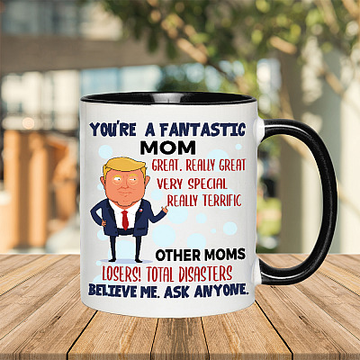 Alternative view of Personalized You're a Fantastic Mom Great Really Great Accent Mug