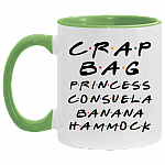 Crag Bag Princess Consuela Banana Hammock Friend Funny Accent Mug, White/Light Green, 11 oz. Accent Mug