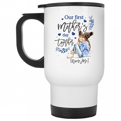 14 oz. White Travel Mug