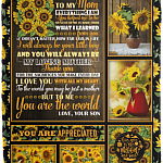 To My Mom Everything I Am You Helped Me to Be - from Son Mothers Day 2020 Fleece Blanket-Premium Sherpa Blanket