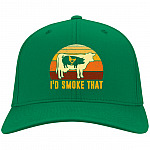 I'd Smoke That BBQ Funny BBQ Grilling 420 Day Party Twill Cap - High-Profile Snapback - Funny Smoker Gift Hat