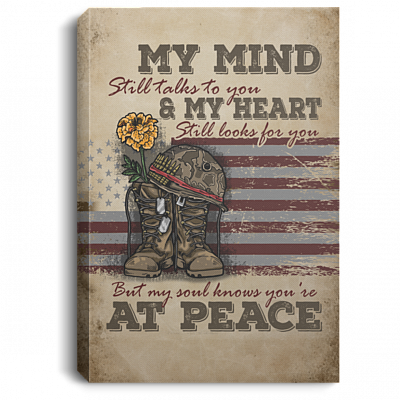 My Mind Still Talks To You Veteran Gallery Wrapped Framed Canvas Prints - Unframed Poster - Home Decor Wall Art