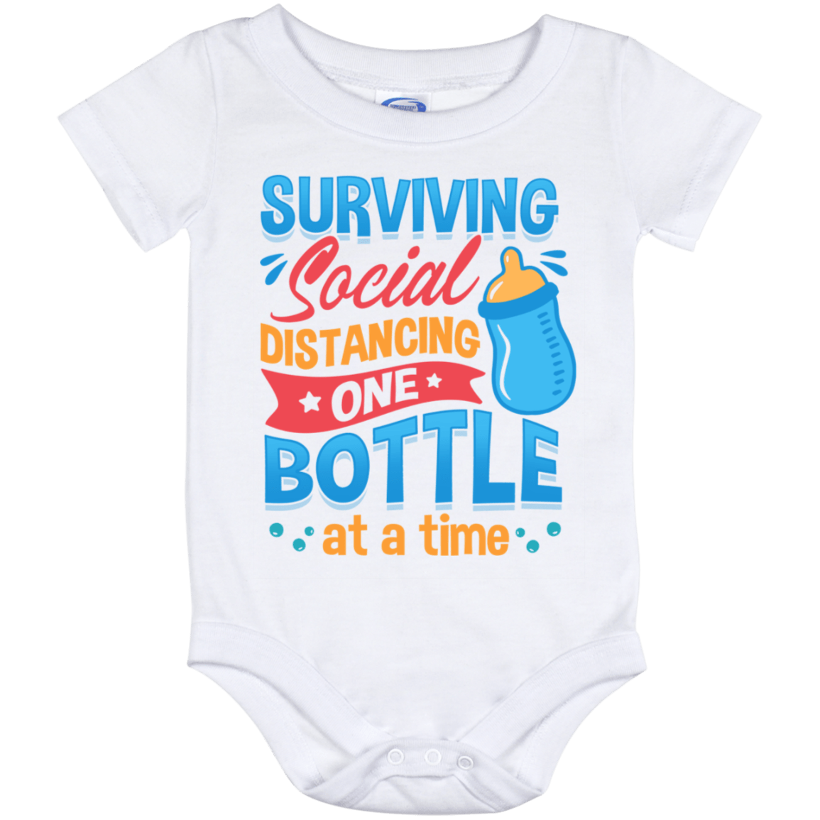 Drinking Quarantine Baby Onesie Surviving Distancing One Bottle At A