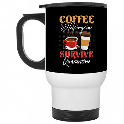 14 oz. White Travel Mug