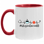 X-Ray Technician Life Coffee Heart Beat 2020 Quarantined Accent Mug