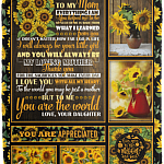 To My Mom Everything I Am You Helped Me to Be - from Daughter Mothers Day 2020 Fleece Blanket-Premium Sherpa Blanket