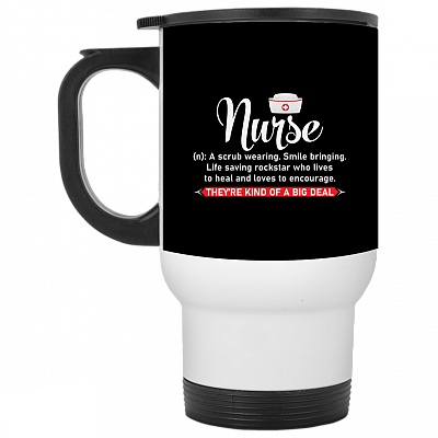 14 oz. White Travel Mug