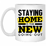 Staying Home Is The New Going Out Ceramic Coffee Mug - Water Bottle - Color Changing Mug