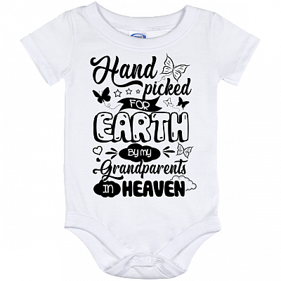 Hand Picked For Earth By My Grandparents In Heaven Baby Onesie - Baby Infant Bodysuit