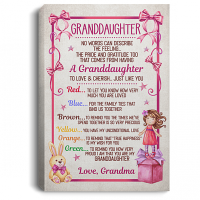Granddaughter No Words Can Describe The Feeling From Grandma Wrapped Framed Canvas Prints - Unframed Poster