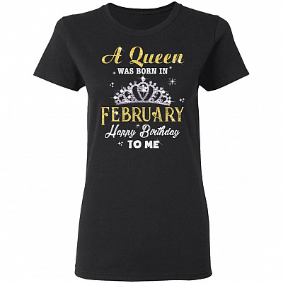A Queen was Born in February Happy Birthday to Me Premium Ladies T-Shirt - Ladies Triblend Dolman Sleeve T-Shirt