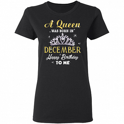 A Queen was Born in December Happy Birthday to Me Premium Ladies T-Shirt - Ladies Triblend Dolman Sleeve T-Shirt