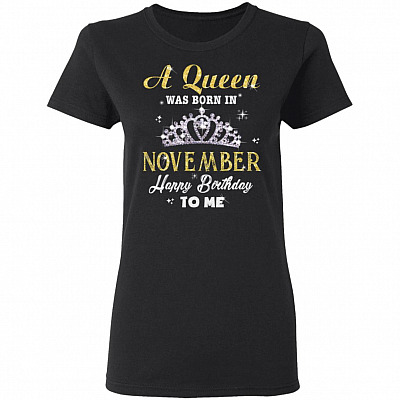 A Queen was Born in November Happy Birthday to Me Premium Ladies T-Shirt - Ladies Triblend Dolman Sleeve T-Shirt