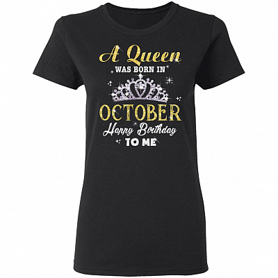 A Queen was Born in October Happy Birthday to Me Premium Ladies T-Shirt - Ladies Triblend Dolman Sleeve T-Shirt
