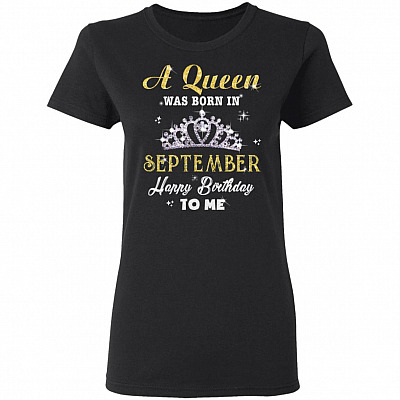 A Queen was Born in September Happy Birthday to Me Premium Ladies T-Shirt - Ladies Triblend Dolman Sleeve T-Shirt