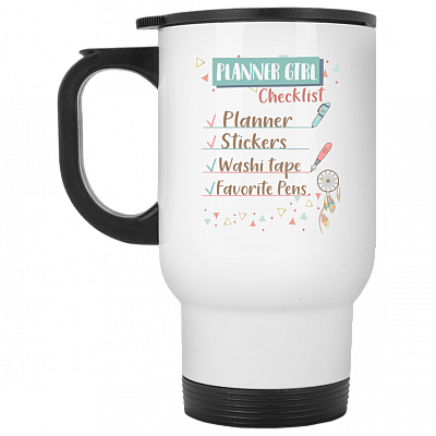 14 oz. White Travel Mug