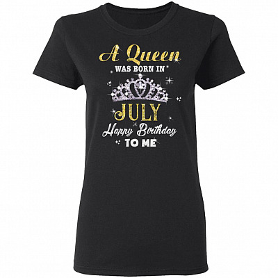 A Queen was Born in July Happy Birthday to Me Premium Ladies T-Shirt - Ladies Triblend Dolman Sleeve T-Shirt