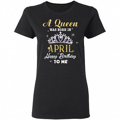 A Queen was Born in April Happy Birthday to Me Premium Ladies T-Shirt - Ladies Triblend Dolman Sleeve T-Shirt