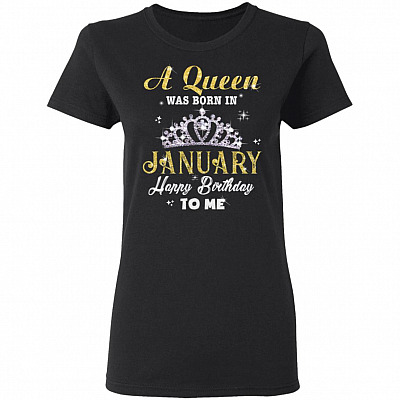 A Queen was Born in January Happy Birthday to Me Premium Ladies T-Shirt - Ladies Triblend Dolman Sleeve T-Shirt